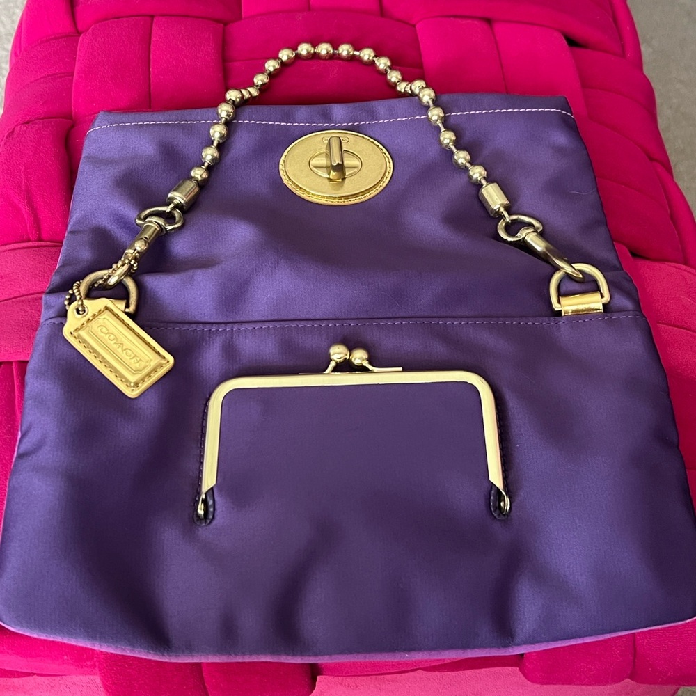 Coach Amanda Satin Fold Over Clutch-NWOT - Picture 5 of 12